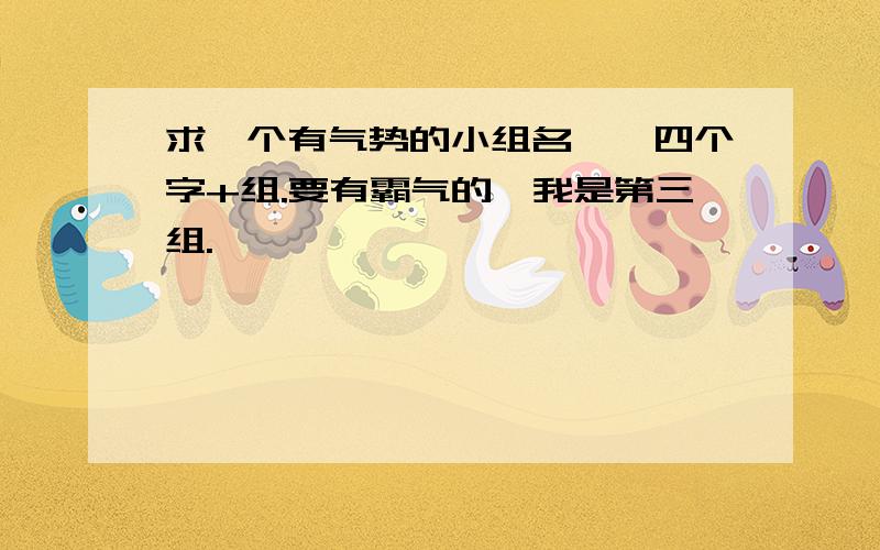 求一个有气势的小组名,≤四个字+组.要有霸气的,我是第三组.