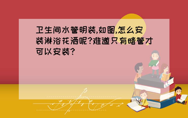 卫生间水管明装,如图,怎么安装淋浴花洒呢?难道只有暗管才可以安装?