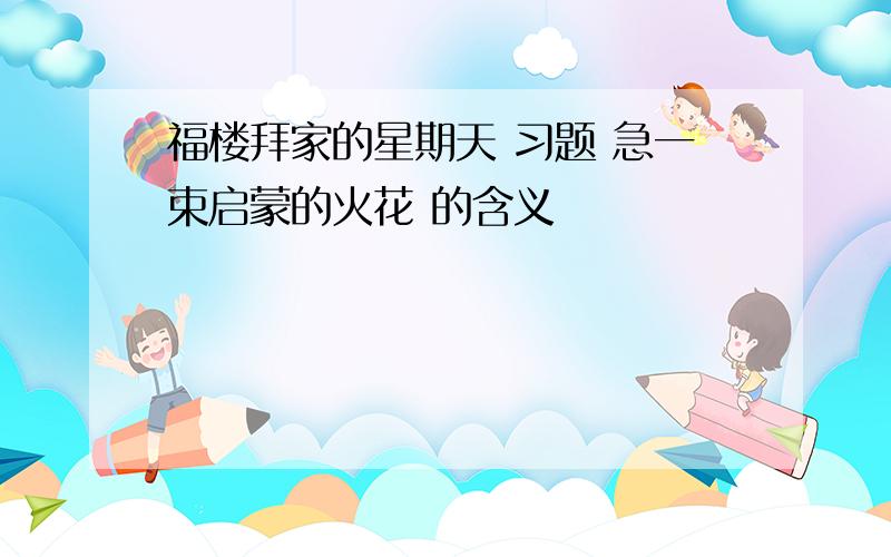 福楼拜家的星期天 习题 急一束启蒙的火花 的含义