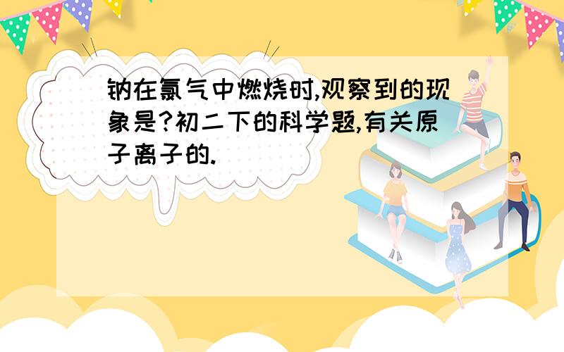 钠在氯气中燃烧时,观察到的现象是?初二下的科学题,有关原子离子的.