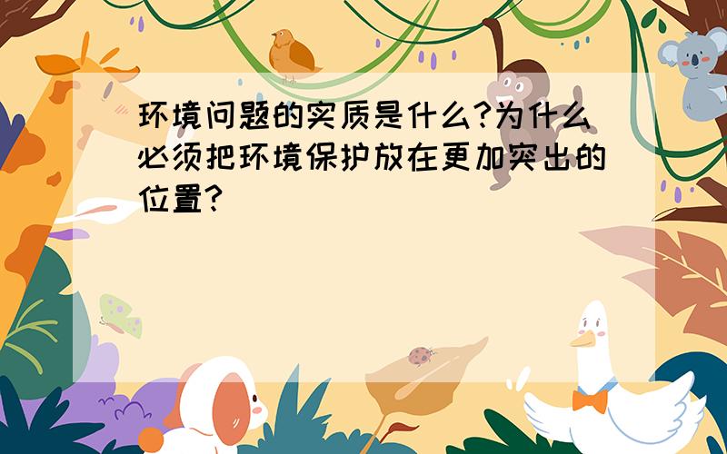 环境问题的实质是什么?为什么必须把环境保护放在更加突出的位置?