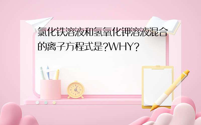 氯化铁溶液和氢氧化钾溶液混合的离子方程式是?WHY?