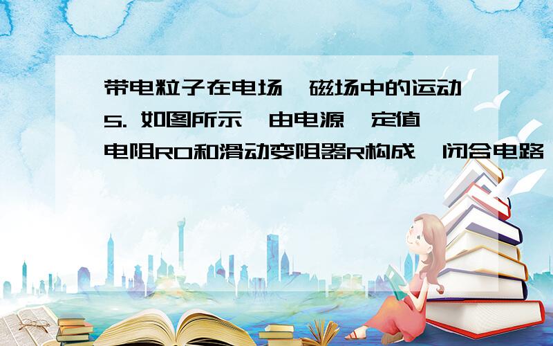 带电粒子在电场、磁场中的运动5. 如图所示,由电源、定值电阻R0和滑动变阻器R构成一闭合电路,一粒子加速枪并接在R0两端,在加速枪口O正上方r处的A点真空区域有一固定的点电荷,带电量为+Q.