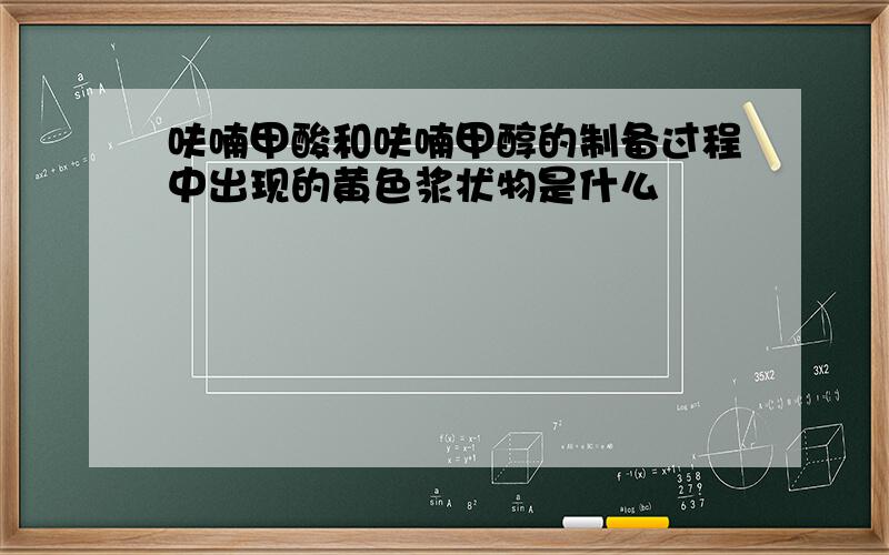 呋喃甲酸和呋喃甲醇的制备过程中出现的黄色浆状物是什么