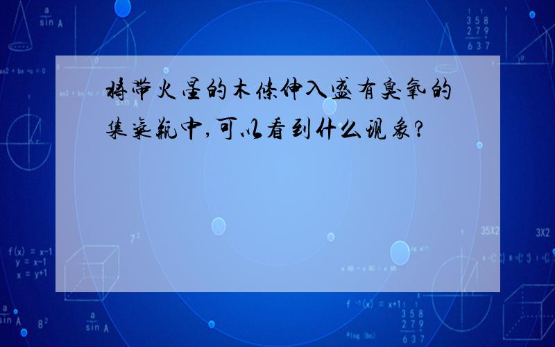 将带火星的木条伸入盛有臭氧的集气瓶中,可以看到什么现象?