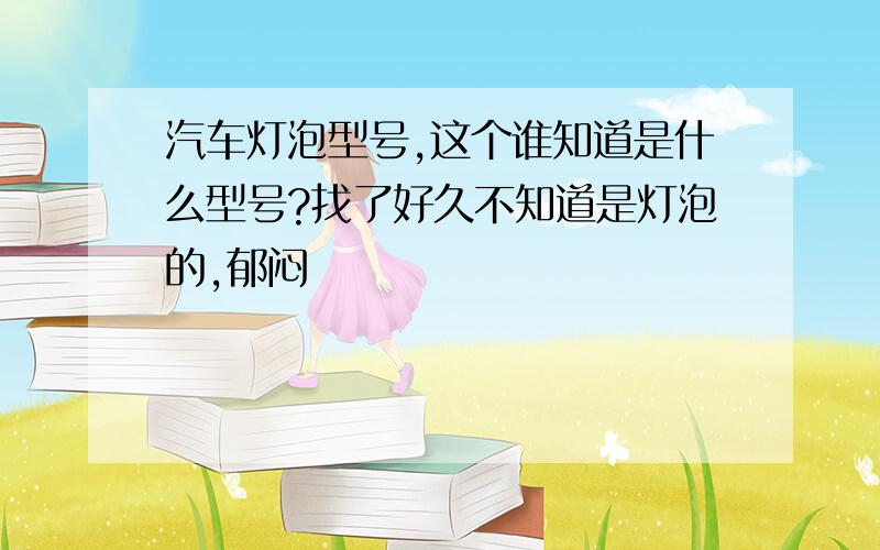 汽车灯泡型号,这个谁知道是什么型号?找了好久不知道是灯泡的,郁闷