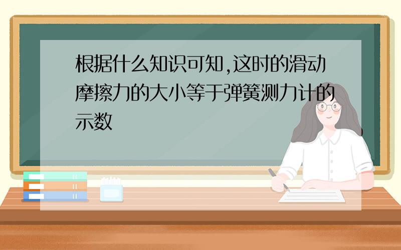 根据什么知识可知,这时的滑动摩擦力的大小等于弹簧测力计的示数