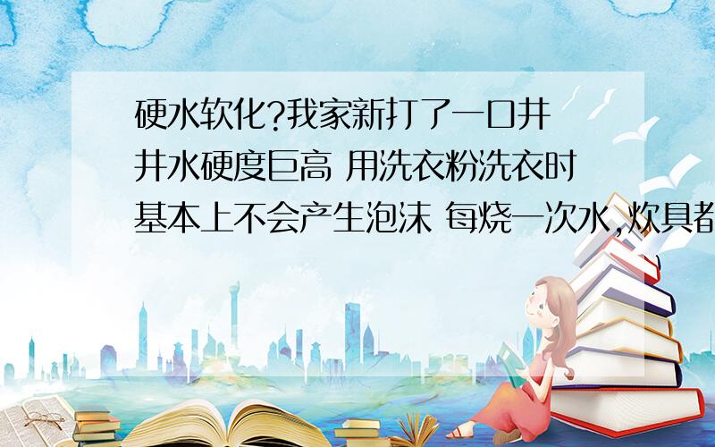 硬水软化?我家新打了一口井 井水硬度巨高 用洗衣粉洗衣时基本上不会产生泡沫 每烧一次水,炊具都会结上严重的白色水垢 开水倒在杯中,下半杯有悬浮物,非常浑浊(1)有没有办法对井做一些