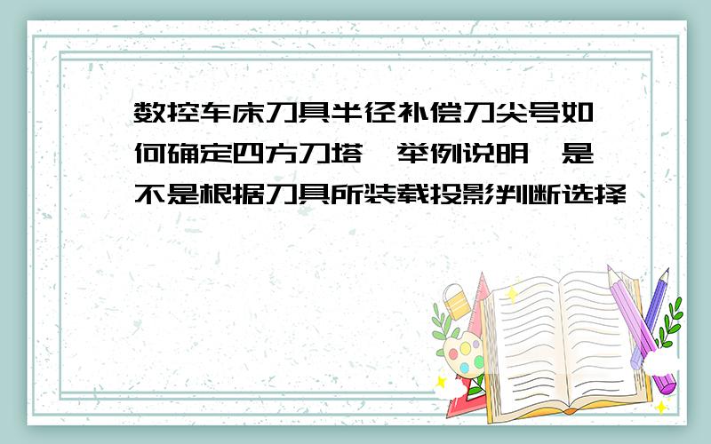 数控车床刀具半径补偿刀尖号如何确定四方刀塔,举例说明,是不是根据刀具所装载投影判断选择