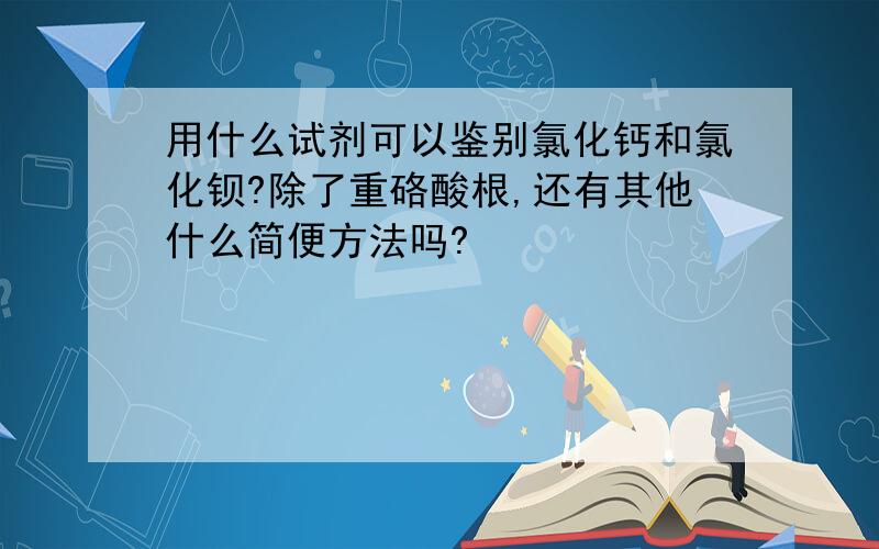 用什么试剂可以鉴别氯化钙和氯化钡?除了重硌酸根,还有其他什么简便方法吗?