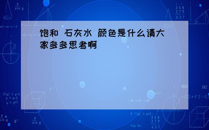 饱和 石灰水 颜色是什么请大家多多思考啊