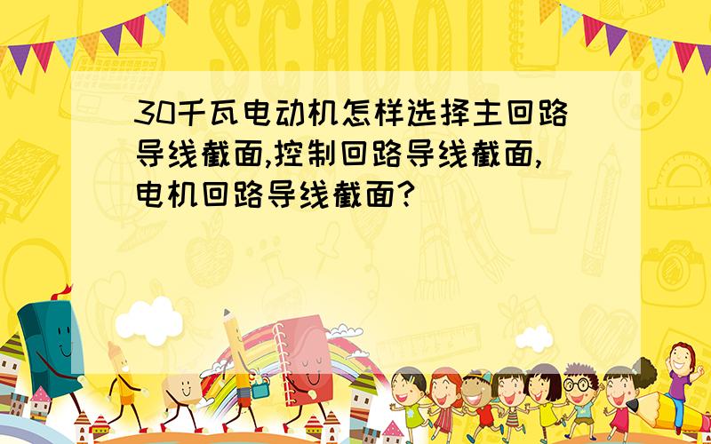 30千瓦电动机怎样选择主回路导线截面,控制回路导线截面,电机回路导线截面?