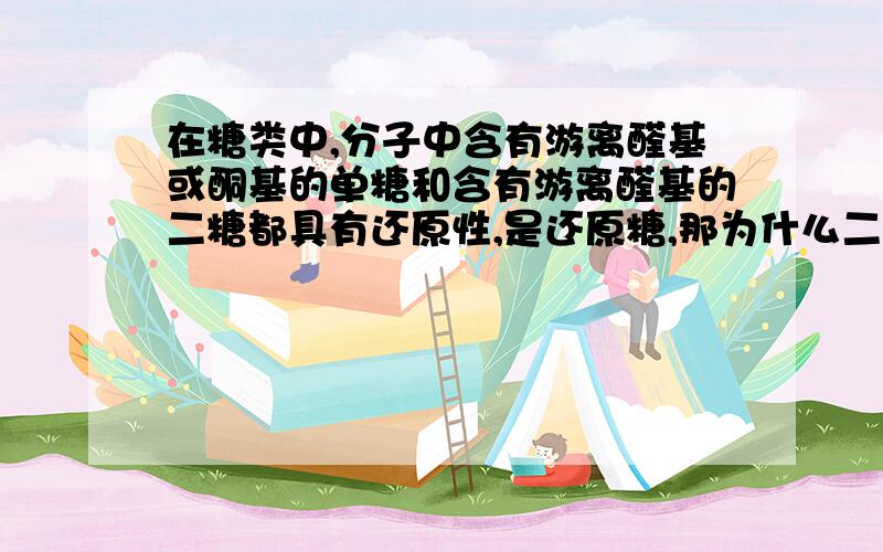 在糖类中,分子中含有游离醛基或酮基的单糖和含有游离醛基的二糖都具有还原性,是还原糖,那为什么二糖中的酮基没有还原性而醛基有还原性?且二糖不是可水解成单糖吗单糖有还原性,二糖