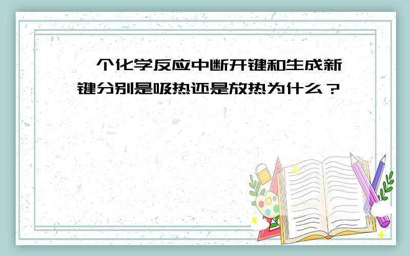 一个化学反应中断开键和生成新键分别是吸热还是放热为什么？