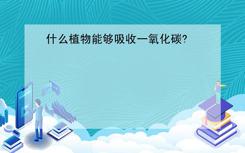 什么植物能够吸收一氧化碳?