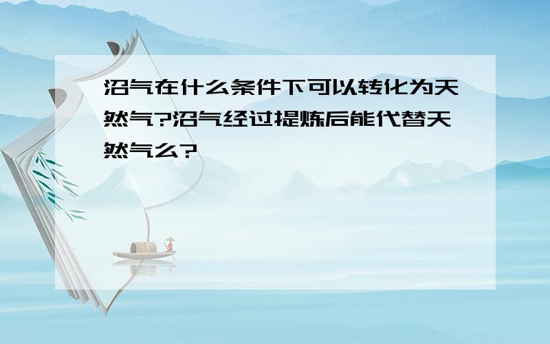 沼气在什么条件下可以转化为天然气?沼气经过提炼后能代替天然气么?