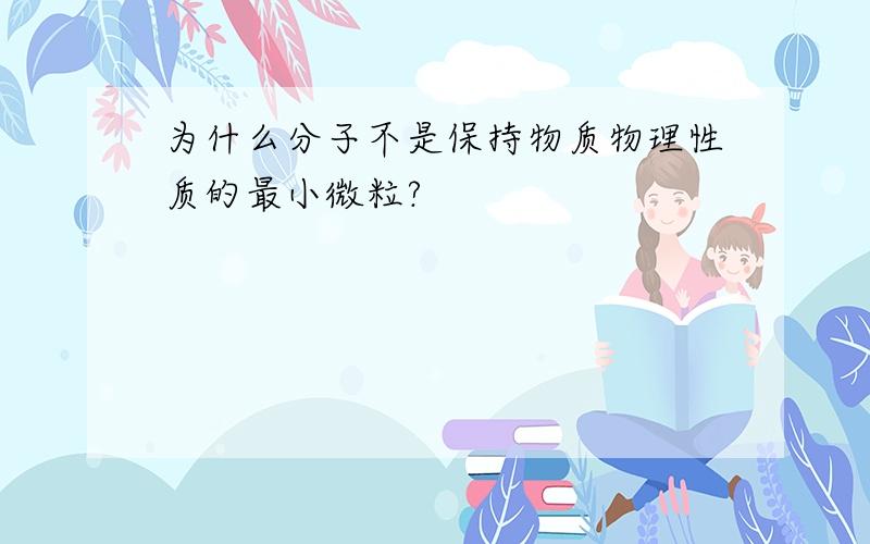 为什么分子不是保持物质物理性质的最小微粒?