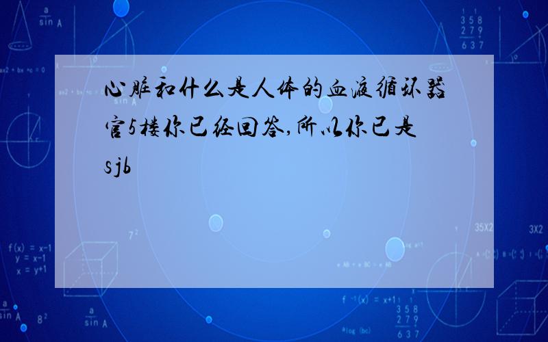 心脏和什么是人体的血液循环器官5楼你已经回答,所以你已是sjb