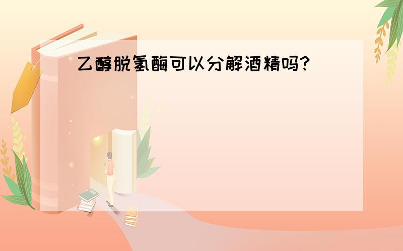 乙醇脱氢酶可以分解酒精吗?