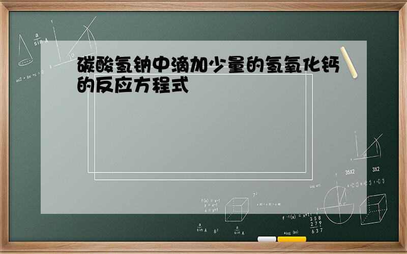 碳酸氢钠中滴加少量的氢氧化钙的反应方程式