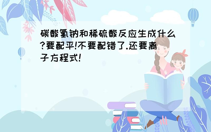 碳酸氢钠和稀硫酸反应生成什么?要配平!不要配错了.还要离子方程式!