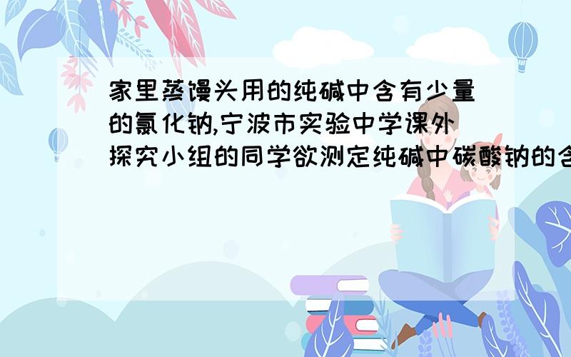 家里蒸馒头用的纯碱中含有少量的氯化钠,宁波市实验中学课外探究小组的同学欲测定纯碱中碳酸钠的含量.他