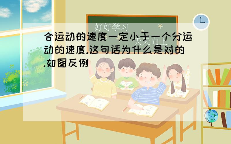 合运动的速度一定小于一个分运动的速度.这句话为什么是对的.如图反例