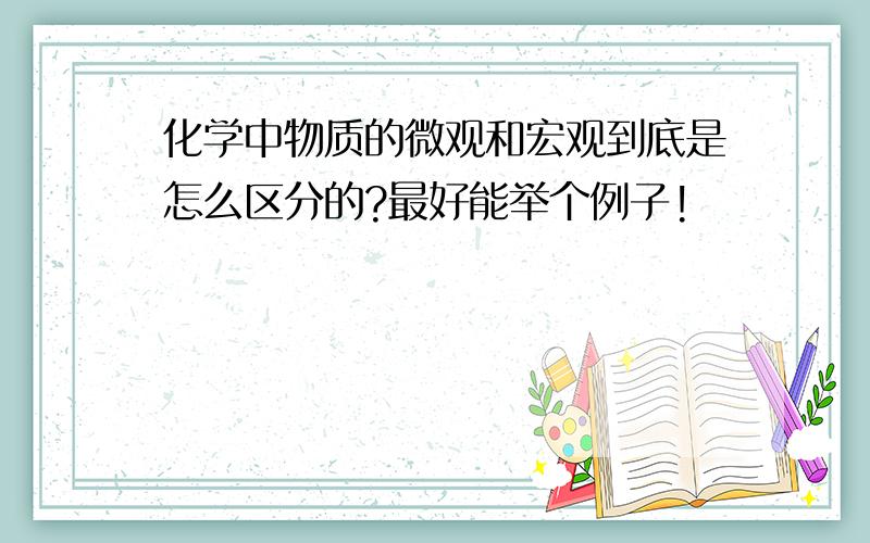 化学中物质的微观和宏观到底是怎么区分的?最好能举个例子!