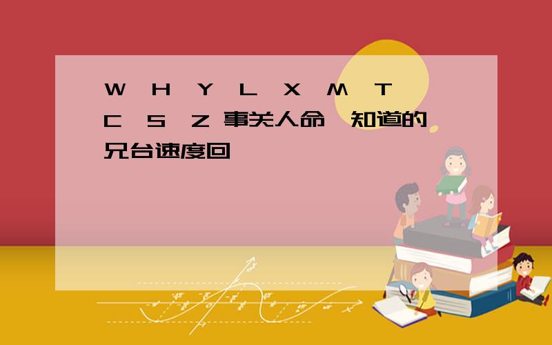 W,H,Y,L,X,M,T,C,S,Z 事关人命,知道的兄台速度回