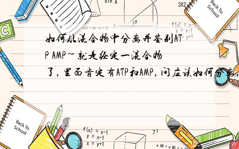 如何从混合物中分离并鉴别ATP AMP~就是经定一混合物了，里面肯定有ATP和AMP，问应该如何分离，分离出来后该如何鉴别这两种物质！