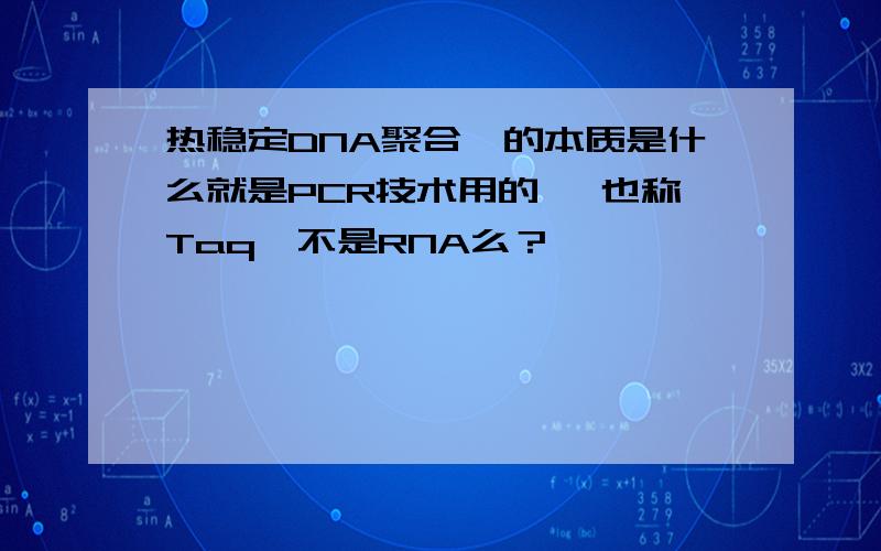 热稳定DNA聚合酶的本质是什么就是PCR技术用的酶 也称Taq酶不是RNA么？