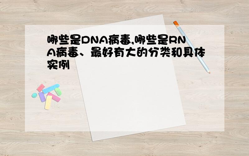 哪些是DNA病毒,哪些是RNA病毒、最好有大的分类和具体实例