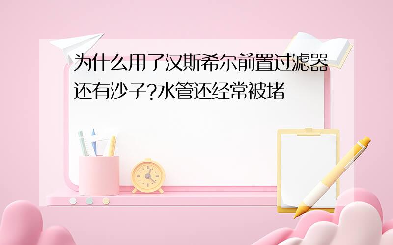 为什么用了汉斯希尔前置过滤器还有沙子?水管还经常被堵