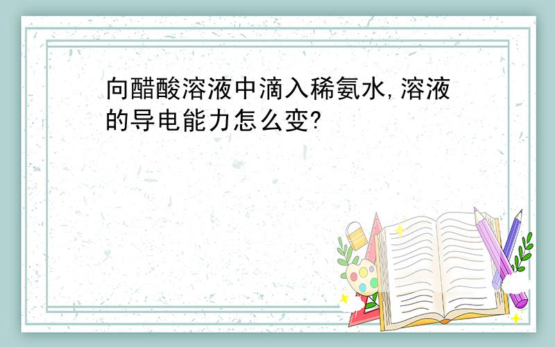 向醋酸溶液中滴入稀氨水,溶液的导电能力怎么变?