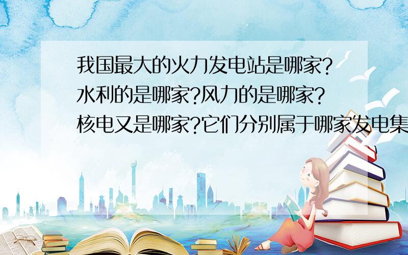 我国最大的火力发电站是哪家?水利的是哪家?风力的是哪家?核电又是哪家?它们分别属于哪家发电集团管理