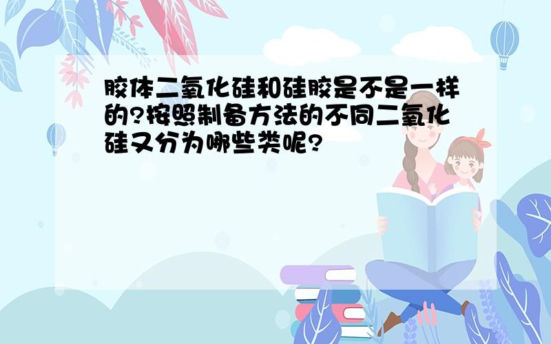 胶体二氧化硅和硅胶是不是一样的?按照制备方法的不同二氧化硅又分为哪些类呢?