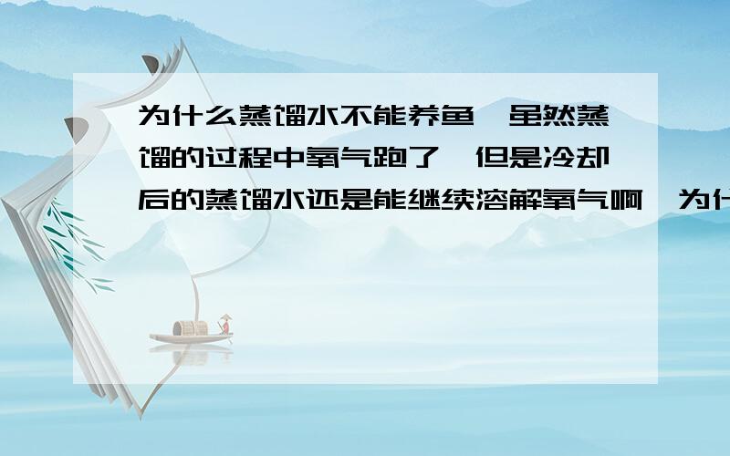 为什么蒸馏水不能养鱼,虽然蒸馏的过程中氧气跑了,但是冷却后的蒸馏水还是能继续溶解氧气啊,为什么不能养