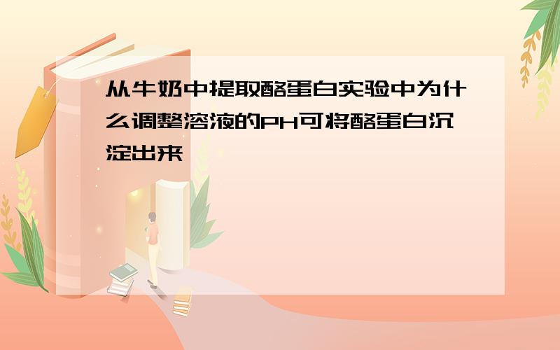 从牛奶中提取酪蛋白实验中为什么调整溶液的PH可将酪蛋白沉淀出来