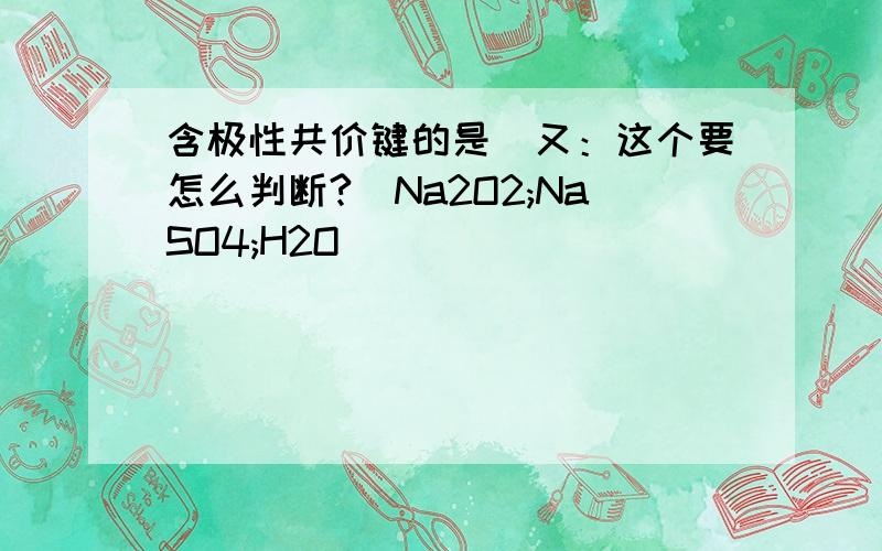 含极性共价键的是（又：这个要怎么判断?）Na2O2;NaSO4;H2O