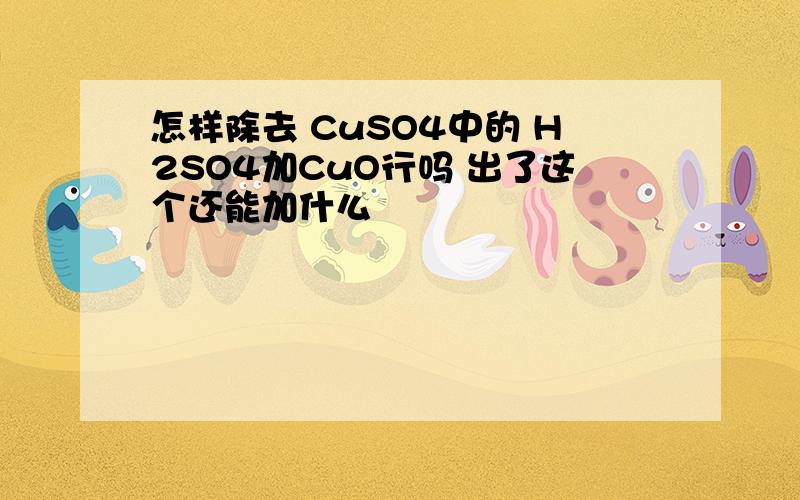 怎样除去 CuSO4中的 H2SO4加CuO行吗 出了这个还能加什么