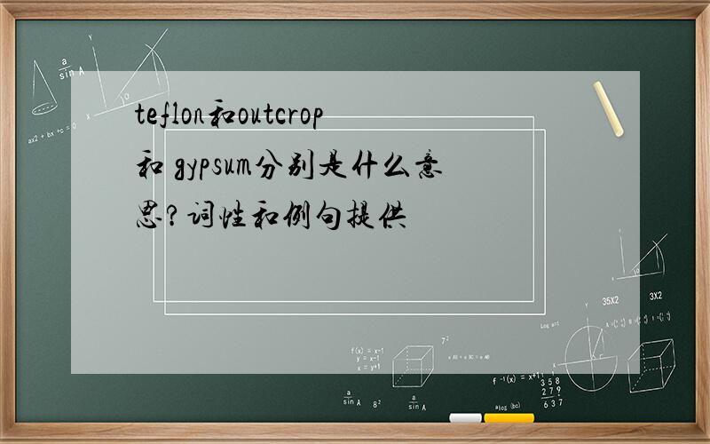 teflon和outcrop和 gypsum分别是什么意思?词性和例句提供