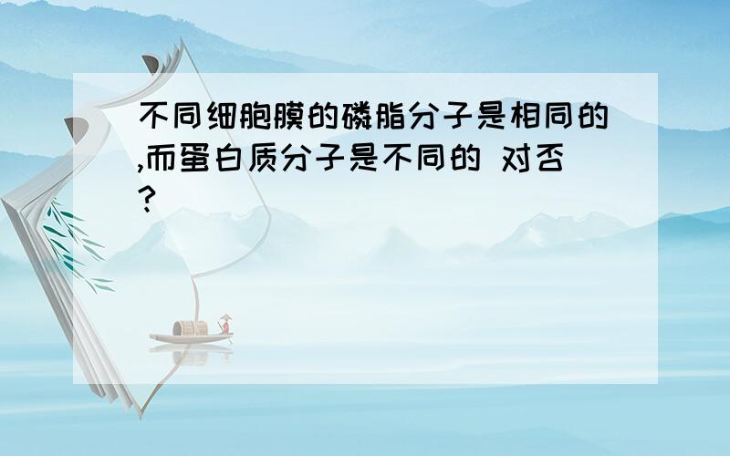 不同细胞膜的磷脂分子是相同的,而蛋白质分子是不同的 对否?