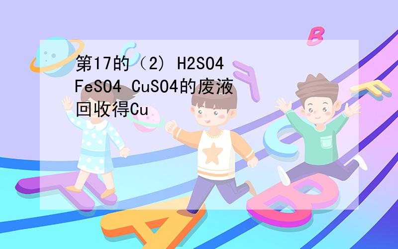 第17的（2) H2SO4 FeSO4 CuSO4的废液回收得Cu