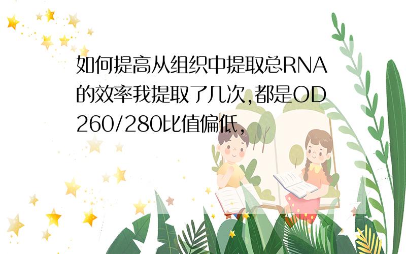 如何提高从组织中提取总RNA的效率我提取了几次,都是OD260/280比值偏低,