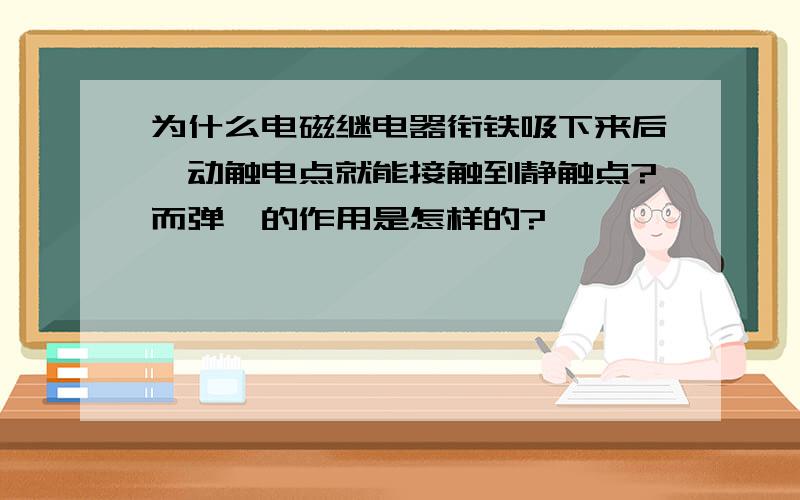 为什么电磁继电器衔铁吸下来后,动触电点就能接触到静触点?而弹簧的作用是怎样的?