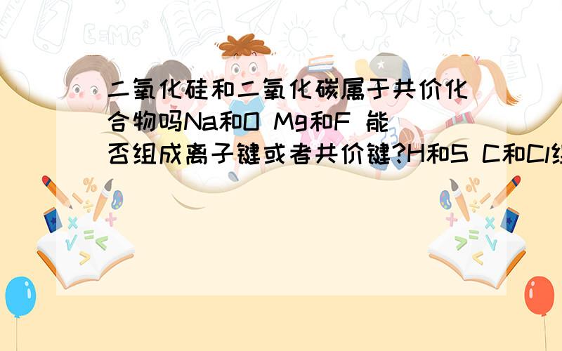 二氧化硅和二氧化碳属于共价化合物吗Na和O Mg和F 能否组成离子键或者共价键?H和S C和Cl组成的是不是共价键?