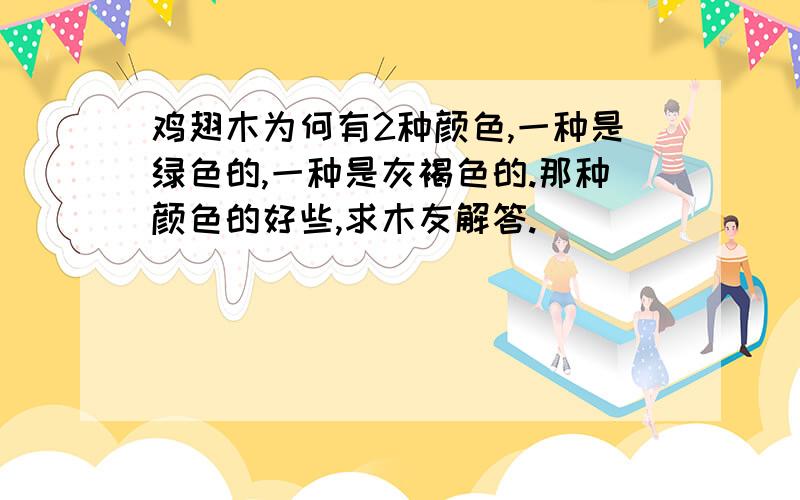 鸡翅木为何有2种颜色,一种是绿色的,一种是灰褐色的.那种颜色的好些,求木友解答.