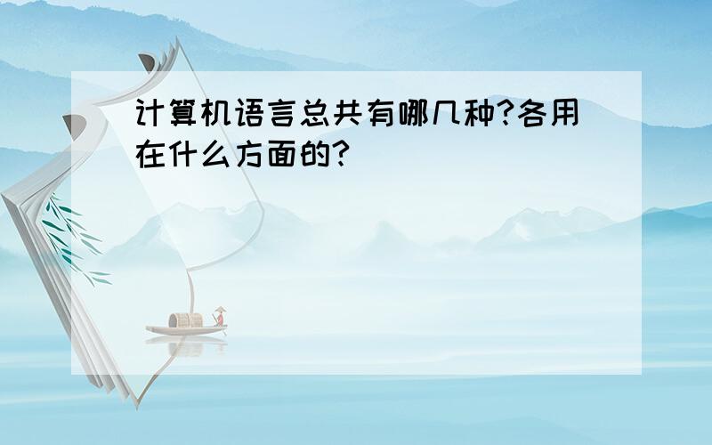 计算机语言总共有哪几种?各用在什么方面的?