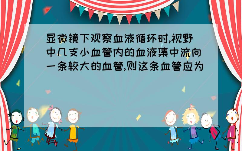 显微镜下观察血液循环时,视野中几支小血管内的血液集中流向一条较大的血管,则这条血管应为（    ）.老师说时毛血细管,但我不信那八婆说的话!