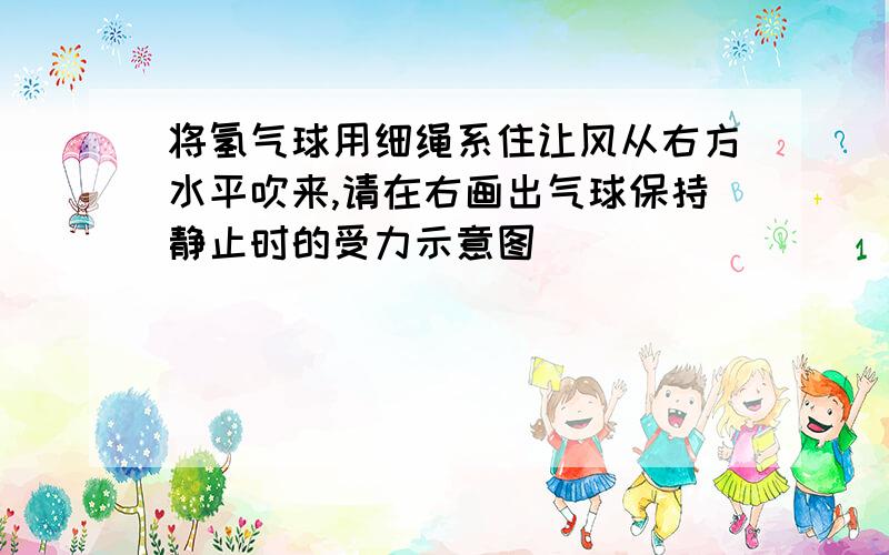 将氢气球用细绳系住让风从右方水平吹来,请在右画出气球保持静止时的受力示意图